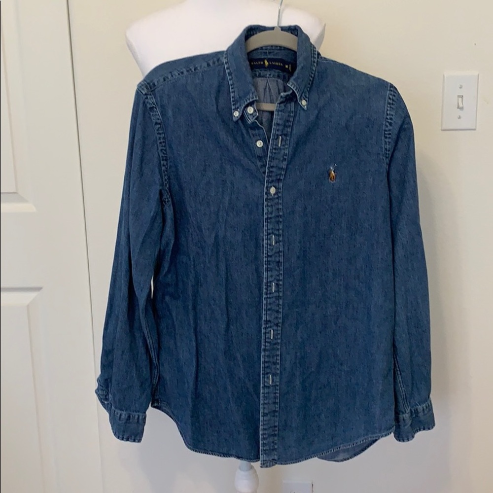 Ralph Lauren long sleeve button down denim shirt